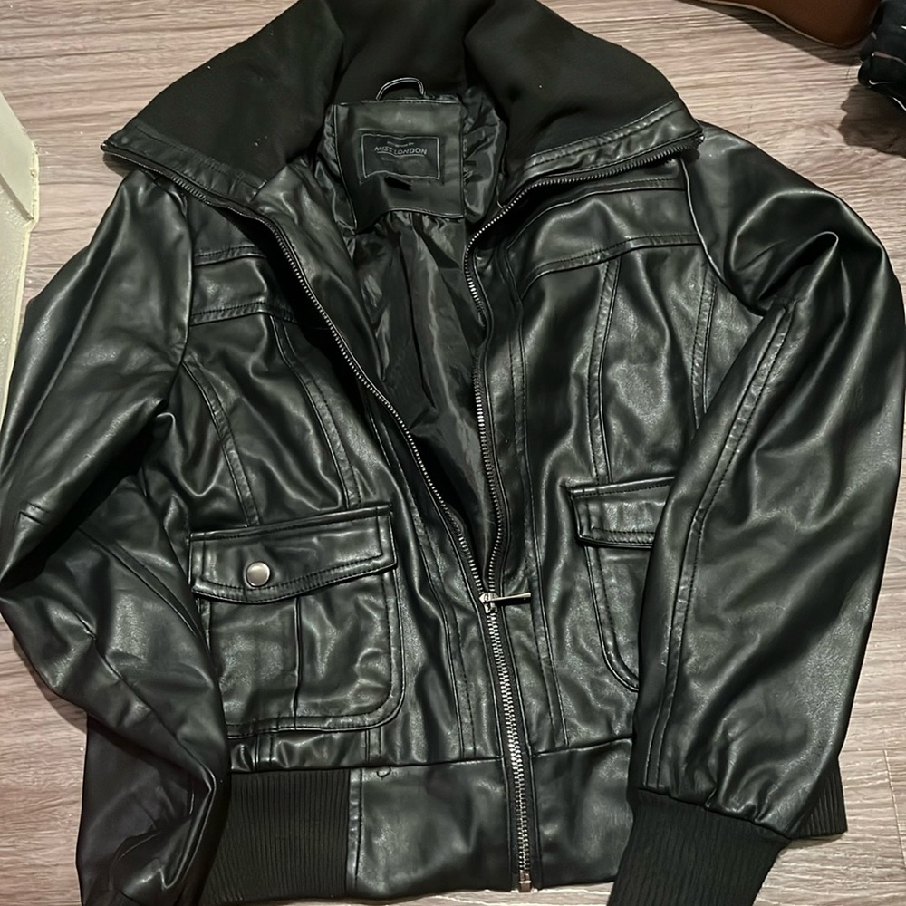 Black leather jacket